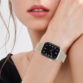 img 1 attached to Тонкий металлический браслет, совместимый с ремешками Apple Watch 38 мм и 40 мм для женщин.