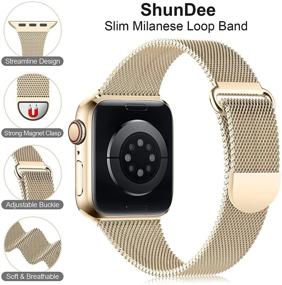 img 3 attached to Тонкий металлический браслет, совместимый с ремешками Apple Watch 38 мм и 40 мм для женщин.