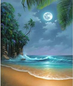 img 4 attached to 🏖️ AIRDEA DIY 5D Diamond Painting Beach Kit: Create Stunning Seaside Moon Gem Art