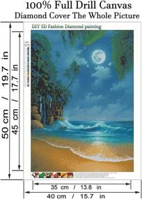 img 3 attached to 🏖️ AIRDEA DIY 5D Diamond Painting Beach Kit: Create Stunning Seaside Moon Gem Art