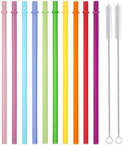 img 3 attached to 🥤 Reusable Plastic Straws for Tumbler, Mason Jars, Starbucks & More - 52 Pcs Extra Long Drinking Straws with Cleaning Brushes