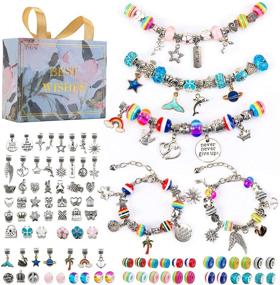 img 4 attached to 🎀 Charm Bracelet Crafting Kit, TOUVE 89-Piece Jewelry Making Supplies with Beads for DIY Crafts - Ideal Children's Day Gift Crafts Set for Girls Ages 6-16