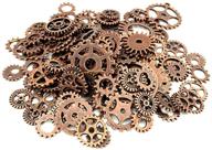 yyaaloa 100g red copper metal skeleton steampunk watch gear cog wheel sets - metal gears charms pendants for steampunk accessories, handmade crafting, jewelry making, and cosplay logo