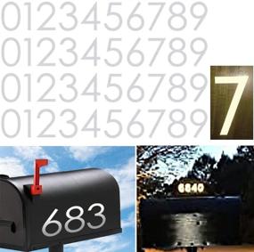 img 3 attached to 📬 Diggoo Reflective Mailbox Numbers Sticker Decal Die Cut Classic Style Vinyl Number 2" Self Adhesive 4 Sets for Mailbox, Signs, Window, Door, Vehicles, Trucks, House, Commercial, Address Number