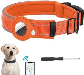 img 4 attached to 🐶 PETNANNY Airtag Dog Collar: Durable and Adjustable Pet Collar with Airtag Holder for Medium/Large Dogs