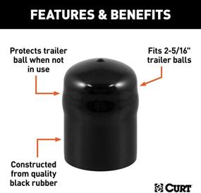 img 2 attached to 🔒 Protective CURT 21811 Black Rubber Trailer Hitch Ball Cover: 2-5/16-Inch Diameter Shield for Optimum Safety