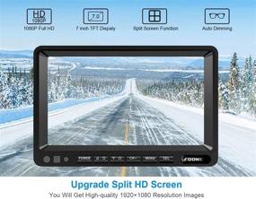 img 3 attached to 🚚 Fookoo Ⅱ HD Wired Backup Camera System with 7-inch Split Screen Monitor, IP69 Waterproof Rear View and Side View Cameras with Recording and Parking Lines for Truck, Trailer, RV, Tractor, 5th Wheel, and Bus (DY704)