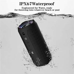 img 1 attached to 🔊 【Enhanced】 SUNHAI Portable Wireless 20W Bluetooth Speakers J20 - Waterproof & Stereo Sound with Bass, Party Light, IPX67, HD Sound, Long Battery Life - Supports Hands-Free Calling for Outdoor - Black