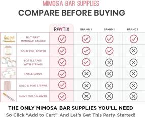 img 2 attached to 🍾 Mimosa Bar Sign: But First Mimosas - Gold Foil Poster, 4 Bottle Tags, 20 Striped Paper Straws, 4 Table Cards & Gold Marker – Complete Set for Bridal or Baby Shower, Brunch Decorations