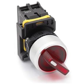 img 3 attached to 🔴 Mxuteuk Red LED Light Waterproof Latching Rotary Selector Switch 10A 600V - Voltage 110V-220V, 22mm, 1 NO 2 Positions - LA155-A1-10XD-R