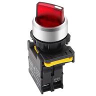 🔴 mxuteuk red led light waterproof latching rotary selector switch 10a 600v - voltage 110v-220v, 22mm, 1 no 2 positions - la155-a1-10xd-r логотип