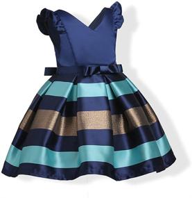 img 3 attached to 👗 Multicolored Formal Princess Sleeve Girls' Dresses for Girls' Clothing