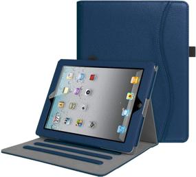 img 4 attached to 📱 Fintie Navy iPad Case - Corner Protection, Multi-Angle Viewing Smart Cover with Pocket, Auto Sleep/Wake - Fits iPad 4th Generation/iPad 3rd Gen (2012 Model), iPad 2 (2011 Model) 9.7 inch Tablet