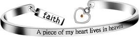 img 4 attached to 💖 Heartfelt Remembrance: Uloveido A Piece of My Heart Lives in Heaven Bracelet, Rose Gold Plated Stainless Steel Faith Pendant