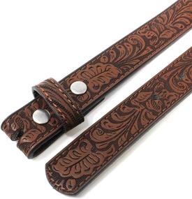 img 3 attached to Western Scrollwork Embossed Black XS Leather Men's Belt - Enhancing Accessories