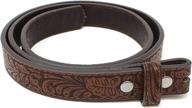 western scrollwork embossed black xs leather men's belt - enhancing accessories logo