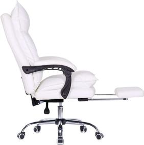 img 3 attached to YOLENY High Back Office Chair - Adjustable Ergonomic Swivel Task Chair with Padded Armrests and Foot Rest - PU Leather Executive Desk Chair