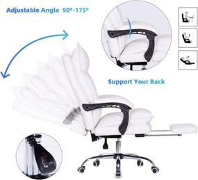 img 1 attached to YOLENY High Back Office Chair - Adjustable Ergonomic Swivel Task Chair with Padded Armrests and Foot Rest - PU Leather Executive Desk Chair