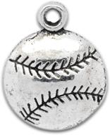 housweety 50 silver tone baseball charm pendants - perfect for sports enthusiasts! logo