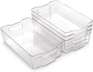 📦 bino x-large stackable plastic storage bins - 4 pack | the stacker collection | multi-use organizer bins for pantry, home, fridge, and freezer | bpa-free logo