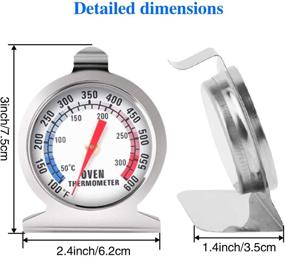 img 2 attached to Jandays Stainless Steel Oven Thermometer - 100-600F, Instant Read, Large Dial Smoker Thermometer with Hook, Perfect for BBQ Baking - (Pack of 1)