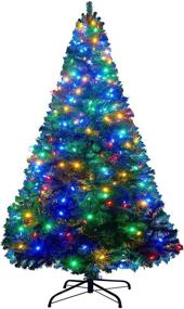 img 4 attached to Blissun 6ft Artificial Christmas Tree: 300 LED Multicolor Lights, 8 Lighting Modes, Indoor/Outdoor Xmas Decor - 850 Tips