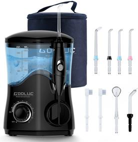 img 4 attached to 💦 GOOLUC Water Flosser - 10 Pressure Levels Oral Irrigator Teeth Cleaner with 8 Water Jet Tips for Braces and Teeth Cleaning - 600ML Electric Dental Flosser Pick for Family - Includes Carry-on Bag