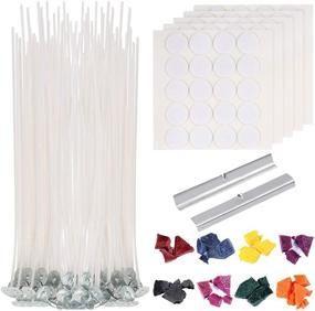 img 4 attached to 🕯️ Sntieecr Candle Making Kit: 210-Piece Supplies for DIY Candles - Includes 8 Colors Wax Candle Dye, 100 Candle Wicks, Stickers, and Holders