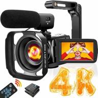 📹 high-resolution 4k video camera camcorder with microphone - ultimate youtube vlogging equipment with handheld stabilizer, remote control, and 16x digital zoom logo