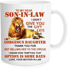 img 4 attached to 🎁 Dophome Mug - Christmas Presents Mugs for Dear Son-in-Law, Lion Mother-in-Law To My Dear Son-in-Law Mug, Coffee Cup for Son-in-Law from Mother-in-Law, 11 oz Novelty Mug