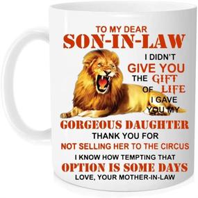 img 1 attached to 🎁 Dophome Mug - Christmas Presents Mugs for Dear Son-in-Law, Lion Mother-in-Law To My Dear Son-in-Law Mug, Coffee Cup for Son-in-Law from Mother-in-Law, 11 oz Novelty Mug