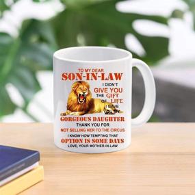 img 3 attached to 🎁 Dophome Mug - Christmas Presents Mugs for Dear Son-in-Law, Lion Mother-in-Law To My Dear Son-in-Law Mug, Coffee Cup for Son-in-Law from Mother-in-Law, 11 oz Novelty Mug