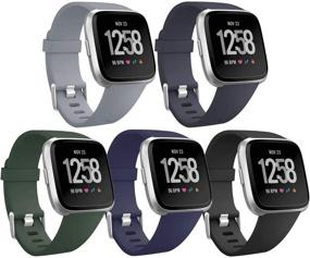 img 4 attached to UMAXGET 5 Pack Bands Compatible With Fitbit Versa 2 / Versa/Versa Lite/Versa SE