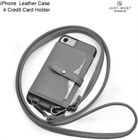 img 1 attached to 👜 JUST Must Wallet Case for iPhone 6/7/8/SE 2020 - Stylish Leather Case with Crossbody Strap and 4 Credit Card Slots - Women's Card Case