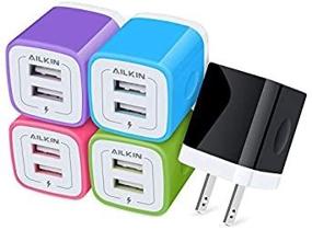 img 1 attached to 🔌 AILKIN Dual-Port USB Wall Charger Home Travel Plug Power Adapter for iPhone SE/11Pro Max/XS/XR/8/7/7 Plus, Samsung Galaxy S7 S6, HTC, LG, Tablet, Motorola and More - Pack of 5