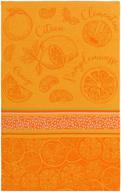 🍊 coucke french cotton jacquard towel, les agrumes (citrus fruit), 20-inches by 30-inches, orange & yellow logo