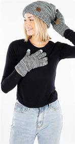img 3 attached to ❄️ Cold Weather Girls' Accessory Set: Oversized Beanie with Lined Gloves