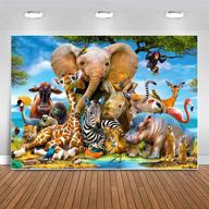 sensfun safari animals birthday backdrop jungle baby shower photography background tropical african forest desert animal backdrops for boy baby shower zoon nursery decorations photo booth props 8x6ft logo