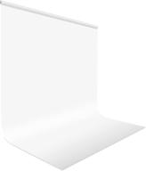 📸 utebit 5 x 6.5ft полиэстеровое белое фоновое полотно для фотостудии, видео на youtube и телевидения - идеально подходит для стендов (не включены) логотип