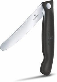 img 4 attached to 🔪 Victorinox Swiss Classic Folding Paring Knife with Wavy Edge - Black, 4.3 inches