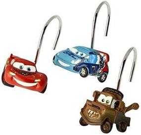 img 1 attached to 🚗 Quirky Resin Shower Curtain Hooks - Kids Warehouse Cars Arrows Set