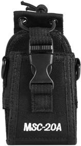 img 1 attached to 📻 Zerone Universal Walkie Talkie Nylon Belt Case Bag with Adjustable Shoulder Strap - MSC-20A Holster Case for Kenwood/Motorola/HYT Two-Way Radio