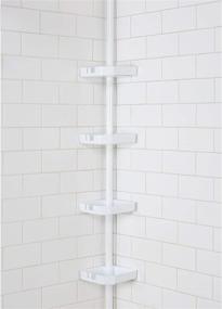 img 2 attached to 🛁 Bath Bliss 4 Tier Shelf: Adjustable Corner Storage Organizer in Matte White - Effective Bathroom Shower Caddy