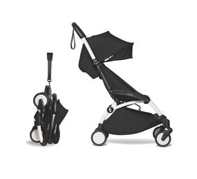 img 4 attached to Babyzen YOYO2 Stroller - Sleek White Frame with Stylish Black Seat Cushion & Canopy