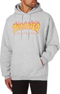 stay stylish and warm with the thrasher flame pullover hoody logo