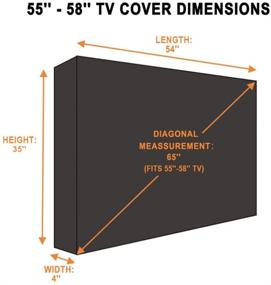 img 3 attached to 📺 Водонепроницаемый наружный телевизионный чехол 55" - 58" с нижним чехлом - Улучшенный материал 600D для защиты от пыли - Оптимальное соответствие вашему телевизору