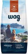 🐾 wag dry dog food: grain-free options with beef, chicken, salmon & sweet potatoes by amazon brand logo