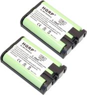 ⚡️ hqrp two phone batteries compatible with panasonic cordless telephone models kx-tga301, kx-tga351, kx-tga600, and more - replace your panasonic hhr-p107a with type-35 batteries! logo