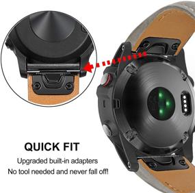 img 2 attached to TRUMiRR Genuine Cowhide Leather Watch Band for Garmin Fenix 6/6 Pro/Fenix 5/5 Plus - Premium 22mm Quick Fit Strap for Instinct/Forerunner/Approach/Quatix
