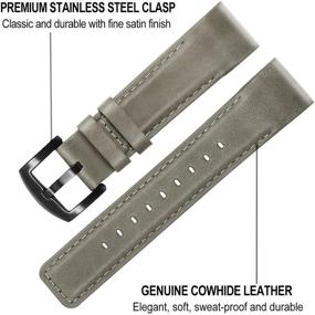 img 1 attached to TRUMiRR Genuine Cowhide Leather Watch Band for Garmin Fenix 6/6 Pro/Fenix 5/5 Plus - Premium 22mm Quick Fit Strap for Instinct/Forerunner/Approach/Quatix